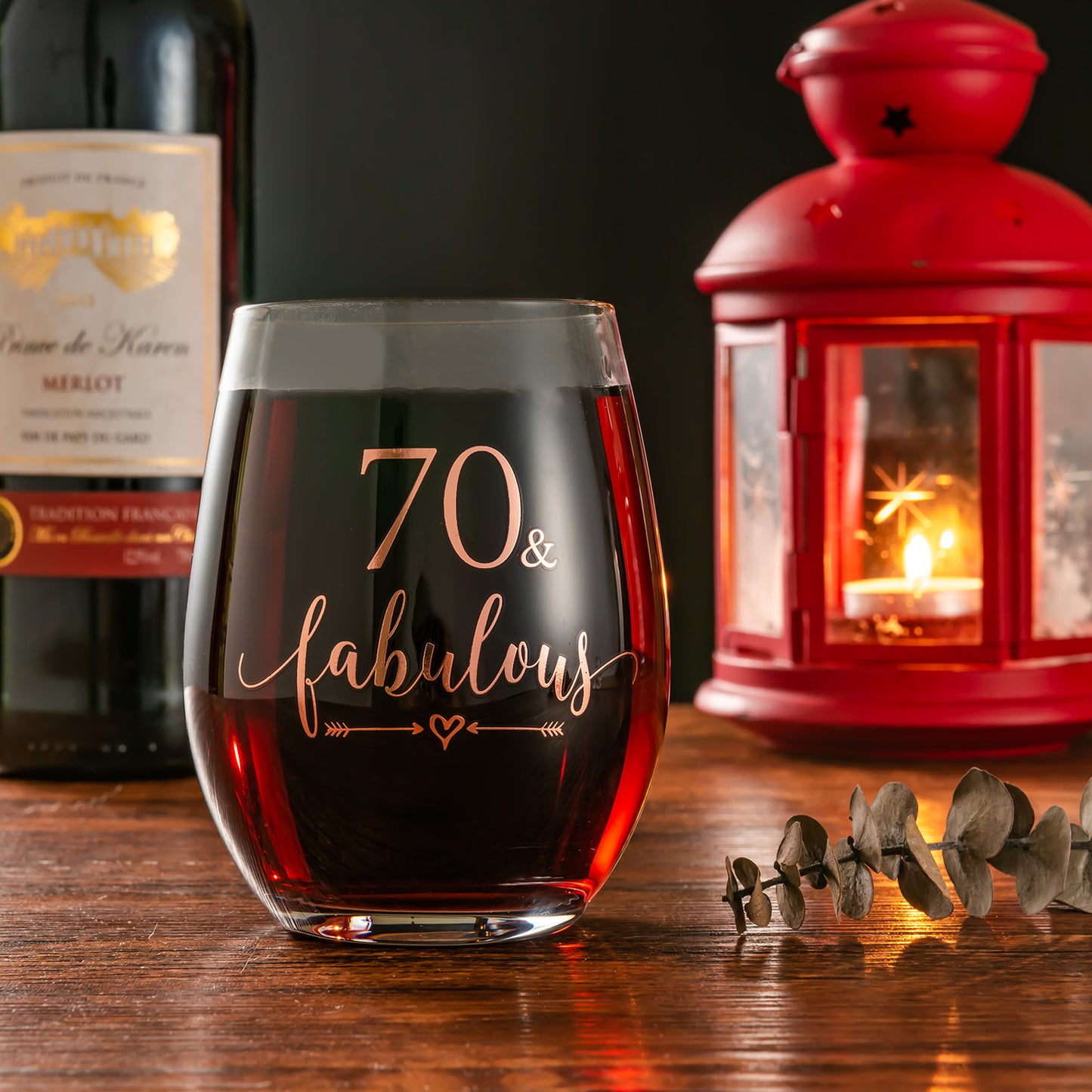 Crisky Rose Gold 70 & Fabulous Wine Glass for Women 70th Birthday Gifts Funny Ideas for Women, Wife, Mom, Sister, Aunt, Friends, Coworker, Her Rose Gold Foil "70 & Fabulous" 14oz, with Box
