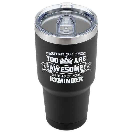 Crisky 30oz You are Awesome Vacuum Insulated Tumbler for Men Inspirational Gifts, Funny Birthday, Encouragement Gifts for Dad, Husband, Brother, Friend, Coworker, Black Tumbler Cup/Mug, with Box, Lid